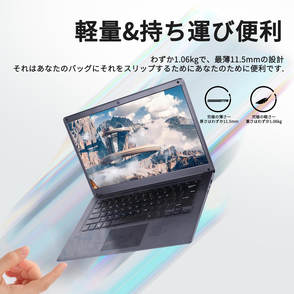 Yijowi Офисный 2019 1920x1080 IPS Windows 11 Тонкий Intel Celeron 6 ГБ 128 ГБ 5G Мини HD USB для Онлайн-работы и Просмотра Видео Ноутбук, 14-дюймовый,