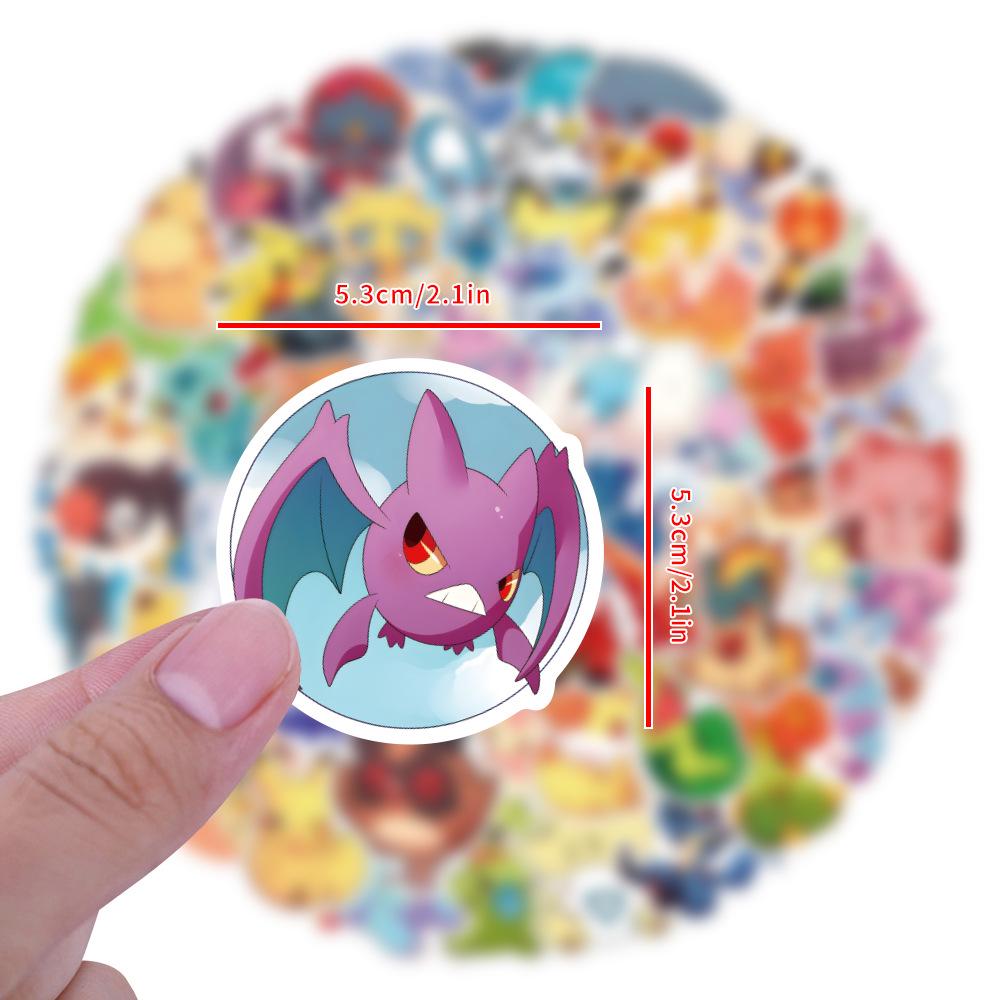 100 Листов Милых Наклеек-Граффити Pokemon Q-Версии для Детского DIY Дневника и Настольных Канцелярских Принадлежностей