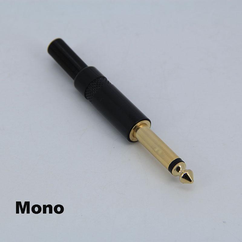 2pole 3pole 6.35mm 6.5mm Audio Male Female Mono Stereo Solder Connector Plug Socket Gold Plated Metal Amplifier Mic Converter