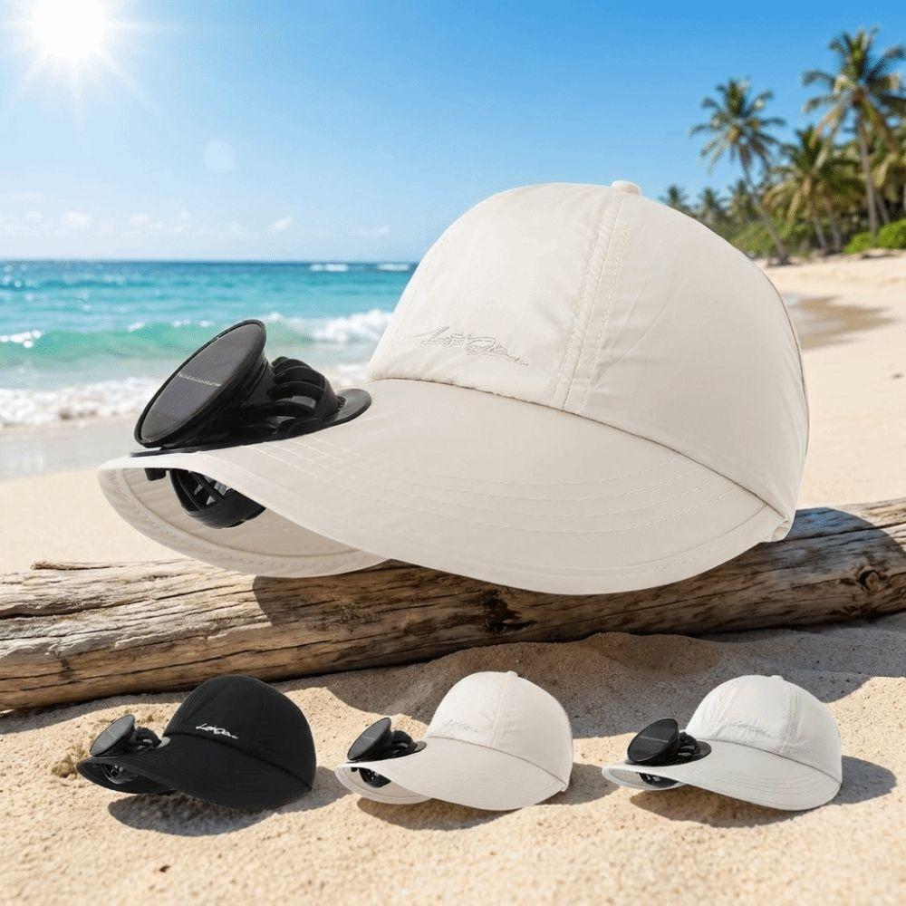 Solid Color Rechargeable Cooling Baseball Cap Rechargeable Sunshade Hat for 3.7V600mAh Women