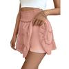 Women's Comfortable Casual Vacation Style Pleated Lotus Leaf Skirt Solid Color Elastic Waist Anti Glare Half Skirt for Women