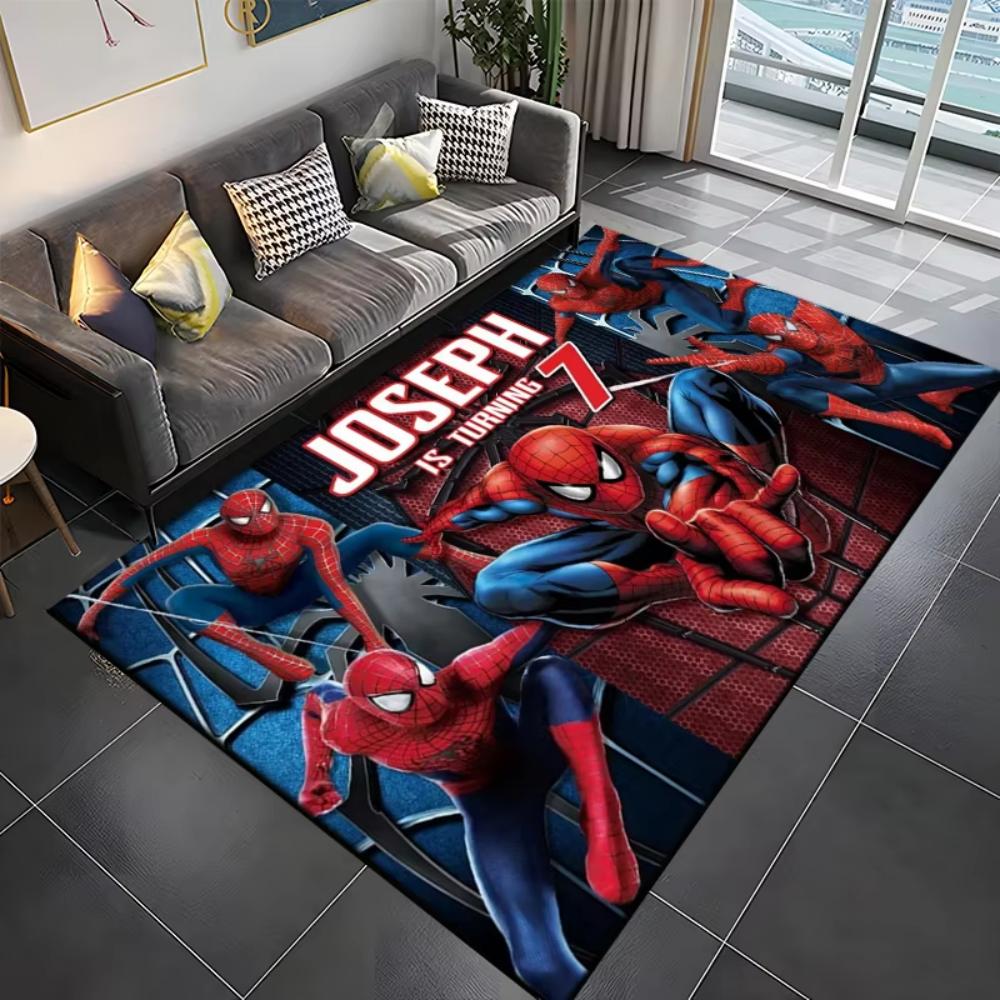 Disney Superhero Spiderman Pattern Large Rug Floor Mat for Living Room Bedroom Sofa Area Modern Decor Kid's Room Rug