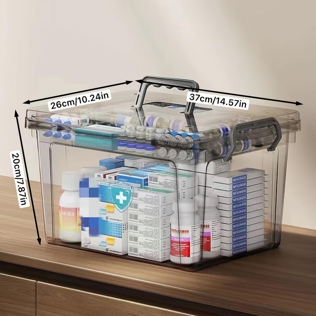 Large Capacity Emergency Medical Kit - Spacious Storage with Customizable Dividers, and Portable Design - Perfect for Home,  and Ergonomic Handles