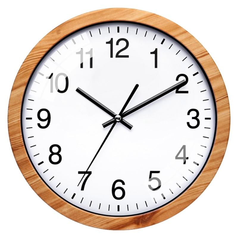 Stylish Round Log Wall Clock, Modern Wood Clock Decorative Battery Operated Wall Clocks for Home Offices Widely Usage