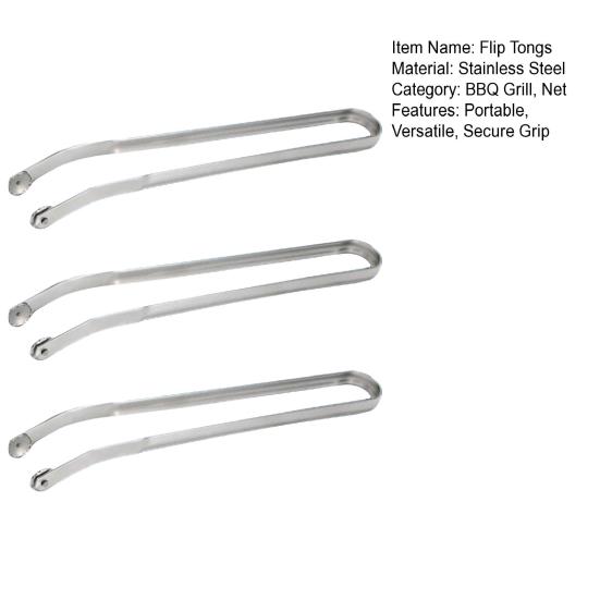 1/2/3Pcs BBQ Handle Flipping Tongs Stainless Steel Grilling Kitchen Cooking Tongs for Sausage Long BBQ Tongs for Turning