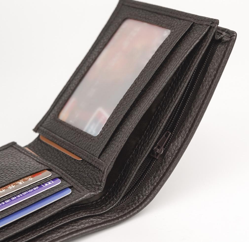 100% Genuine Leather Mens Wallet Premium Product Real Cowhide Wallets for Man Short Black Walet Portefeuille Short Purse