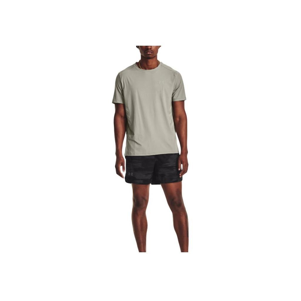 Under Armour Solid Loose Casual Crew Neck Short Sleeve T-Shirt Men Tops Gray-Green 1376518-504