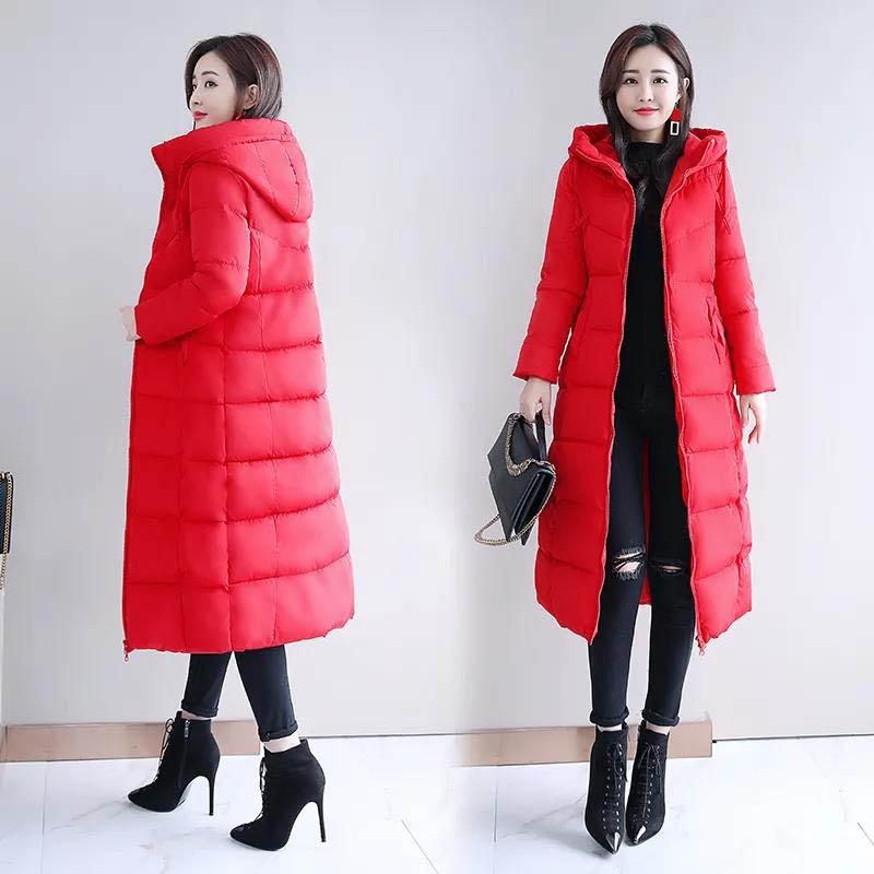 Women's Down Cotton Jacket Winter Long Section Over The Knee Thick Slim Slimming Coat Women