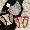 Ladies Spring Summer Sexy Hollow Thin Lace Printed Cotton Low Rise Panties