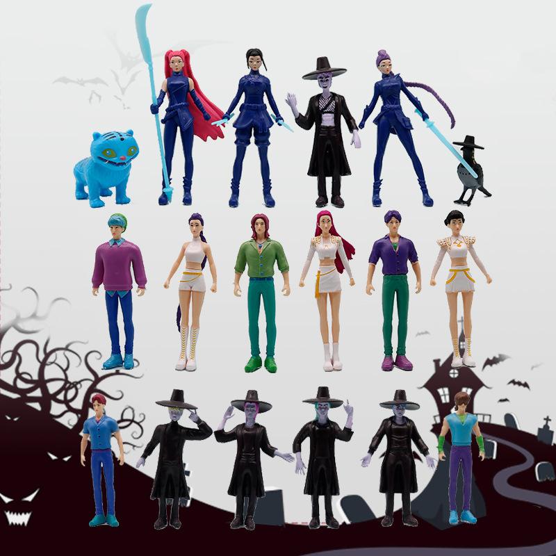 18PCS Anime Kpop Demon Hunters Action Figure Toys Derpys Tiger Ranimeumi Mira Zoey Sussy Figurine Doll for Fans Christmas Gift