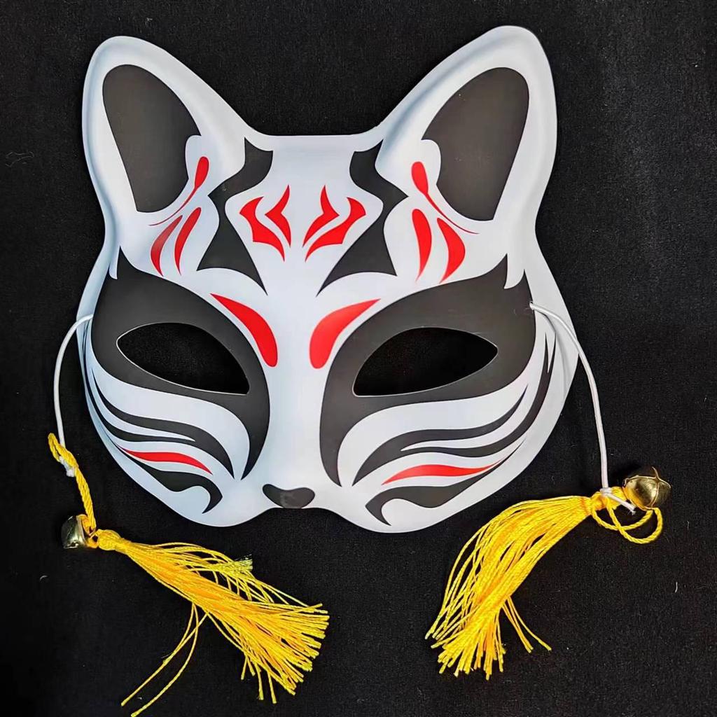 Luminous Cat Fox Mask - Hand-Painted Japanese Style Halloween Party Cosplay for Women