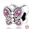 Butterfly Charm Bead Fit Bracelet 925 Sterling Silver DIY Women's Jewelry