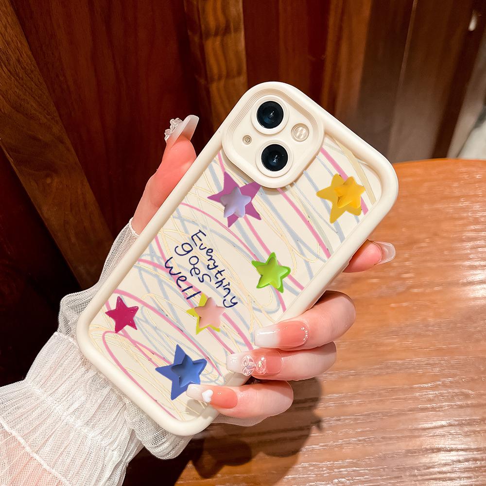 Мягкие силиконовые квадратные лестницы с мультяшным узором, полное покрытие, защита камеры, противоударный чехол для Huawei Honor Xiaomi Redmi Samsung