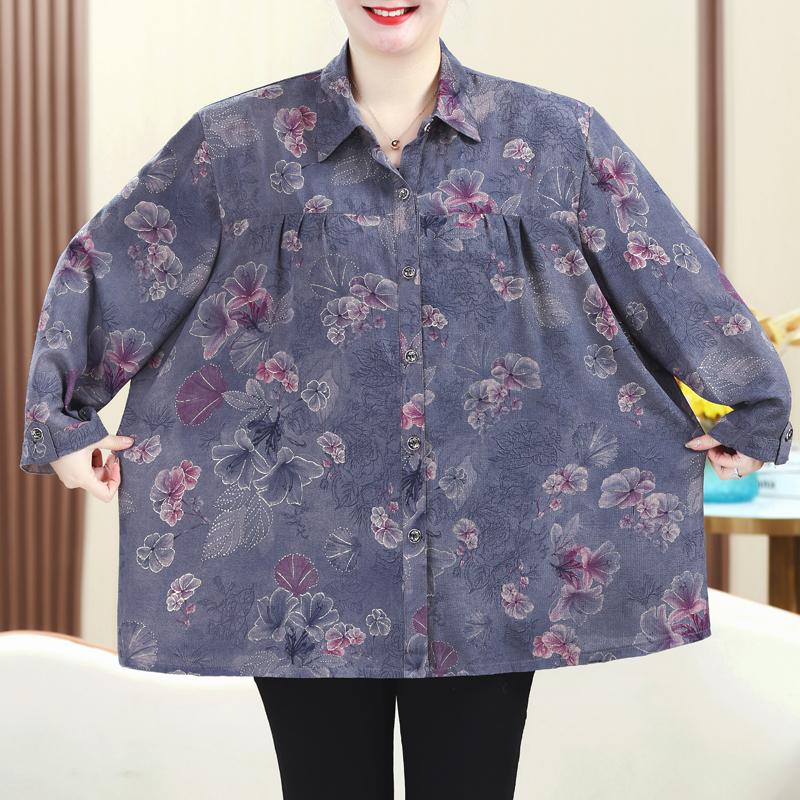 Элегантные рубашки оверсайз для женщин, топ с длинными рукавами, свободные женские блузки больших размеров, винтажная женская одежда среднего возраста