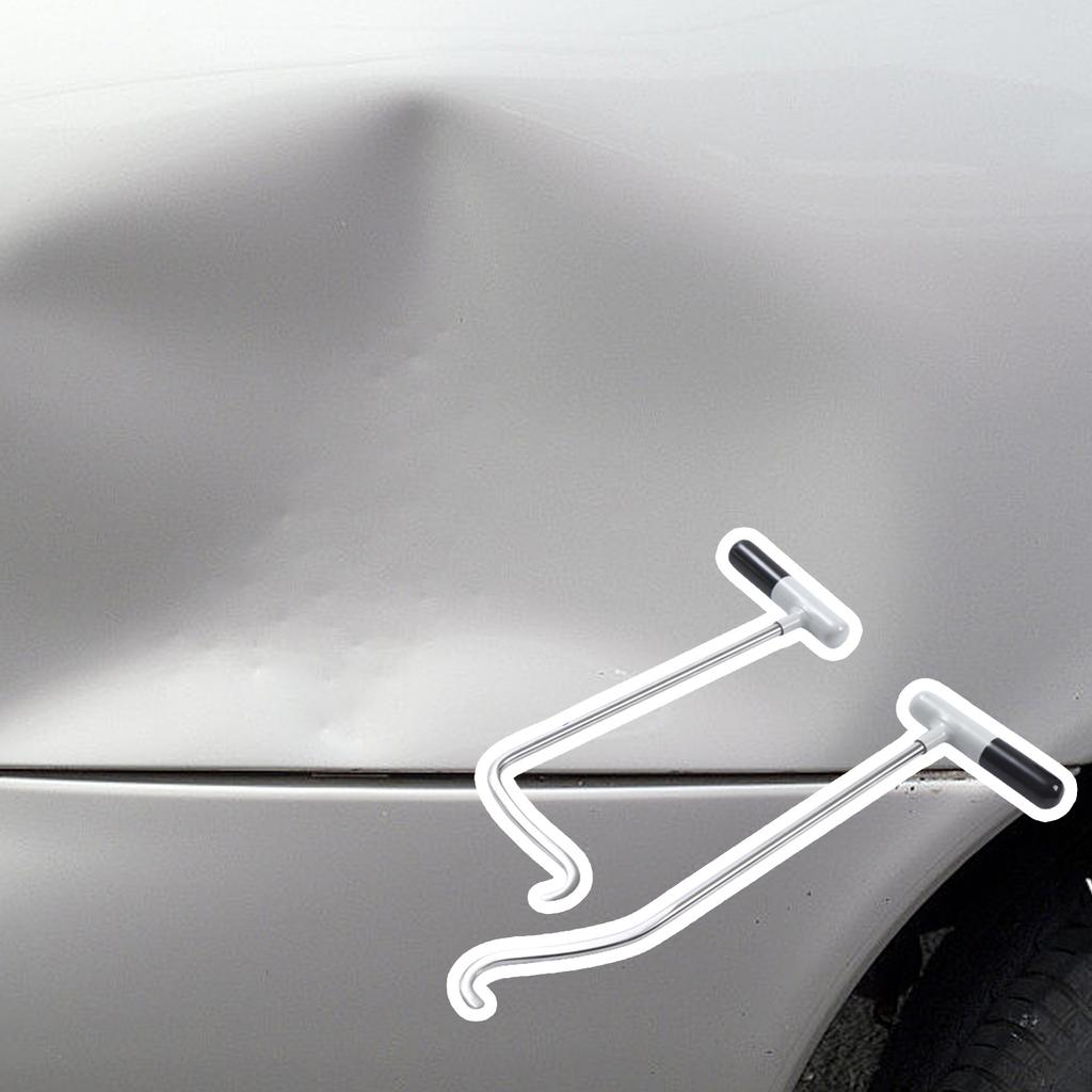 2Pcs Paintless Dent Remover Hook Tool Car Dent Repair Tool Rods Automotive Body Dent Repairing Pry Bar Dent Removal Rods