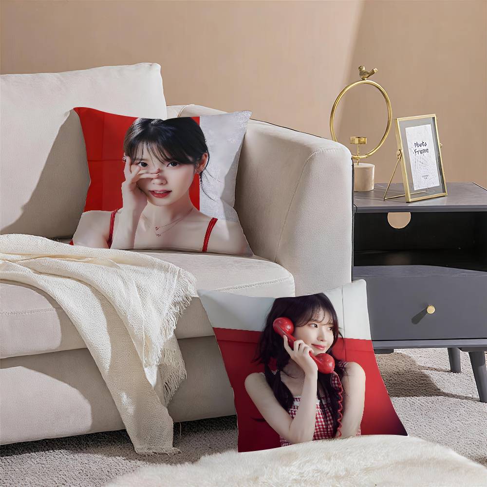 Singer L-Lee Ji Eun-MT IU Fun Beautiful Pillow Case Comfort Sofa Bed Silky Elegant Invisible Zipper Decorative Cushion Cover