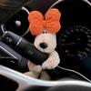 Car Decoration Dolls Pilot Pawdog Steering Lights Wiper Wye Shield Ornament Cute Bowknot Dog Car Wiper Doll Interior Accessories