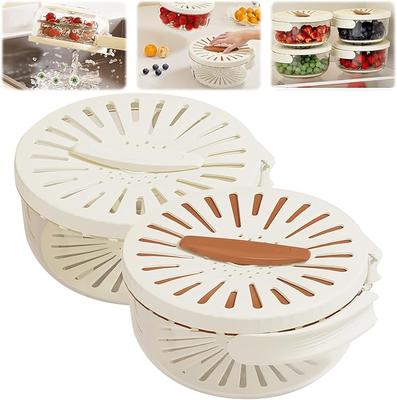 Корзина для сушки с крышкой, со складной ручкой, переносной контейнер для хранения продуктов