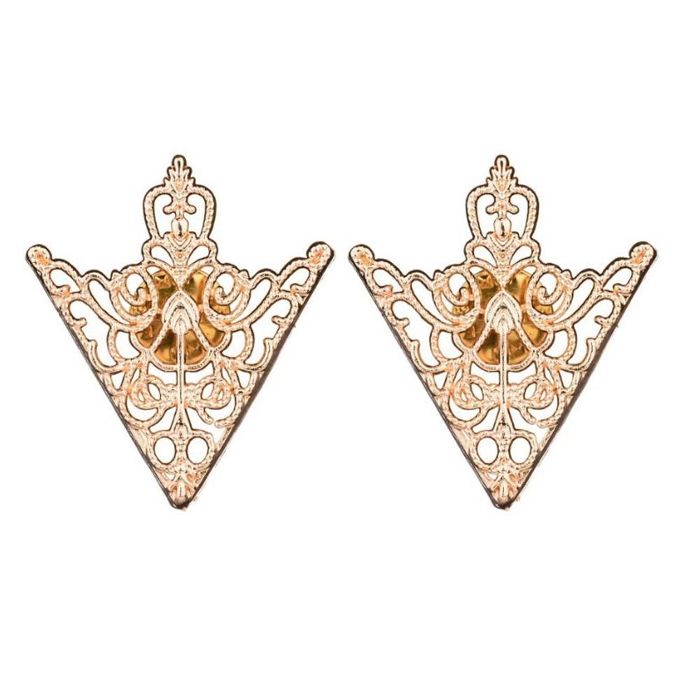 Hollowed Out Triangle Shirt Collar Pin Clothes Decorative Pin  For Business Ceremony Banquet