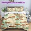 Cute animal watercolor stripes Pattern Bedding,Quilt Set Quilt Cover Pillowcase Home Birthday Gift (1*duvet cover+2*pillowcase,without core)