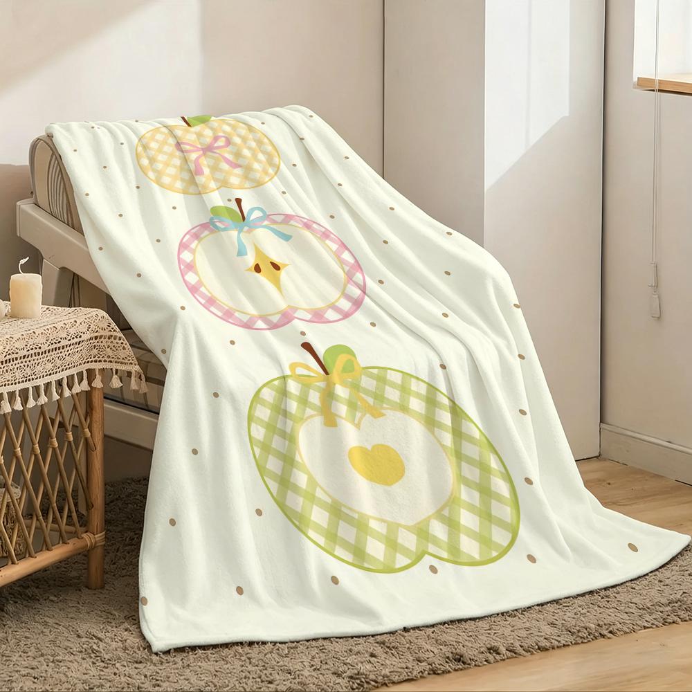 Simple attractive apples Throw Lightweight g Flannel Blanket Soft Skinfriendly for Summer Cooling
