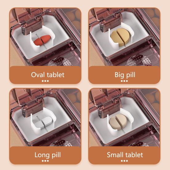 Pill Cutter Case Multiple Compartments Outdoor Supply Compact Tablet Cutter Splitter Divider Good Cutting Eco-Friendly