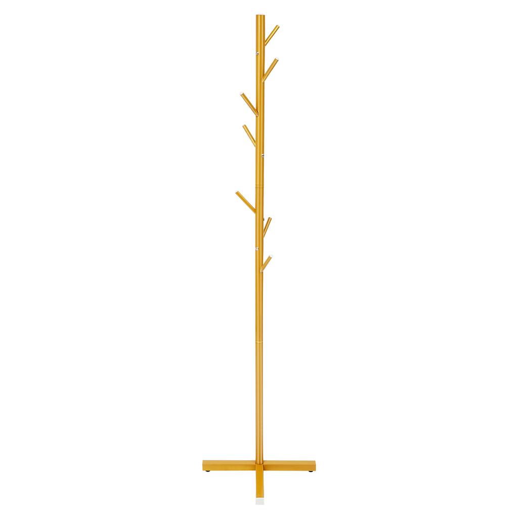 Золотая Дерево Вешалка Стойка, 7-крючковый Железный Органайзер для Прихожей для Шляп Сумок, Современная Свободно Стоящая Стойка для Одежды и Шляп