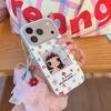 Чехол для iPhone 17 Pro Max с аниме-девочкой и цветами - Противоударный для Apple 16/15/14