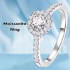 7mm Round Cut VVS D Color Moissanite Ring 18k White Gold Plated Engagement Wedding Ring For Women Anniversary Valentine Gift