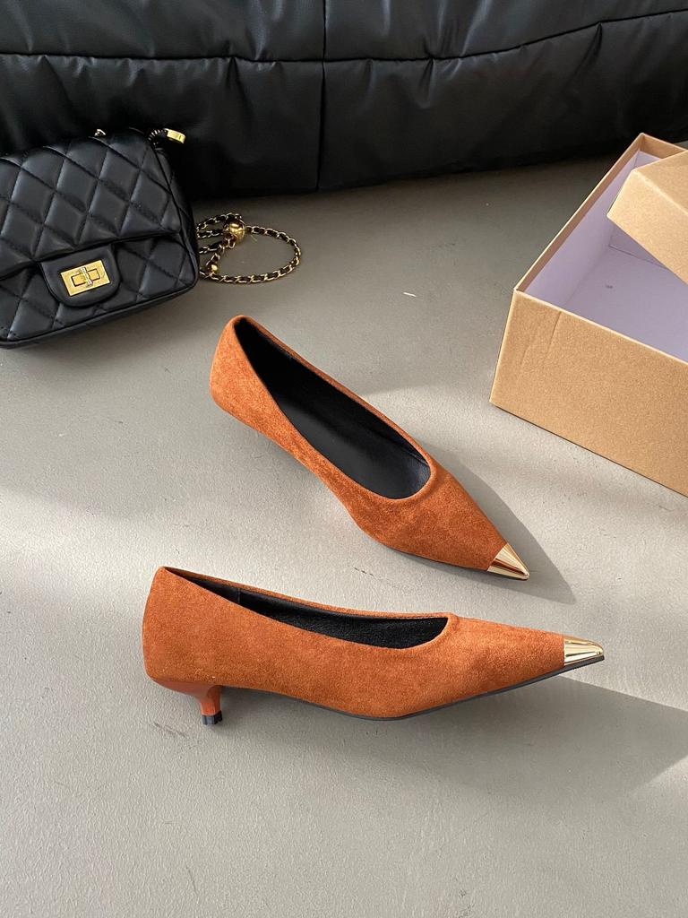 Весна 2025 новые ретро туфли-лодочки из металла с леопардовым принтом, французский темперамент, замшевые, с острым носком, на шпильке