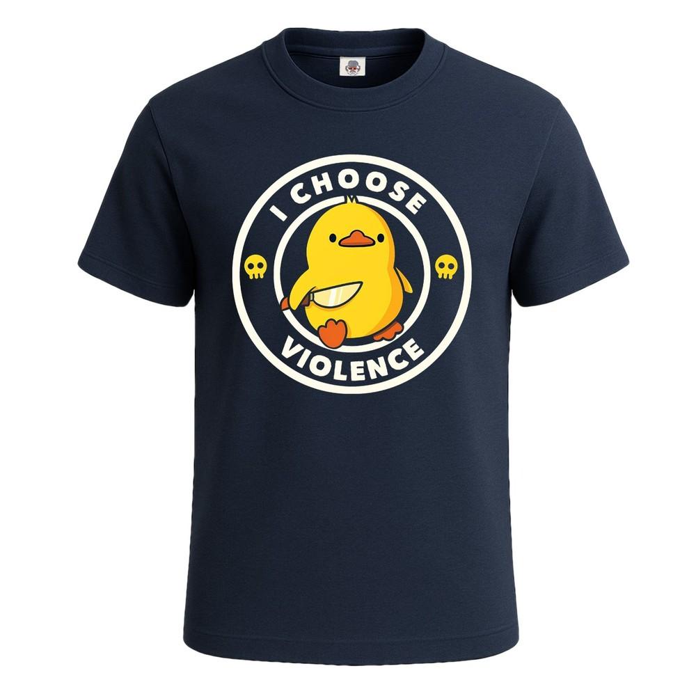 I choose violence funny duck joke meme design mens t shirt gift party tee top