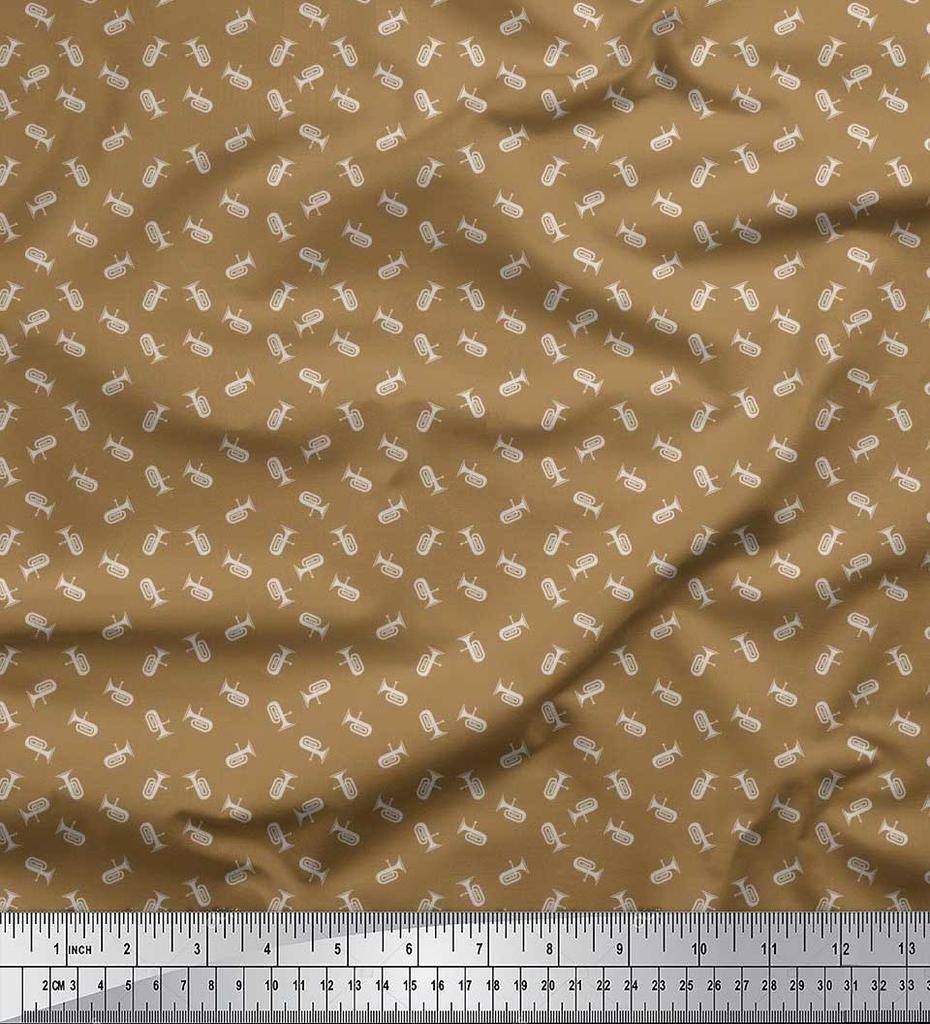 Soimoi Japan Crepe Satin Fabric Tuba Shirting Decor Fabric Printed metre 42 Inch