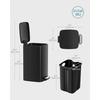 SONGMICS 8L Small Pedal-Operated Toilet Bin for Small Spaces, Soft-Close Lid, Steel, Black, LTB591B0802