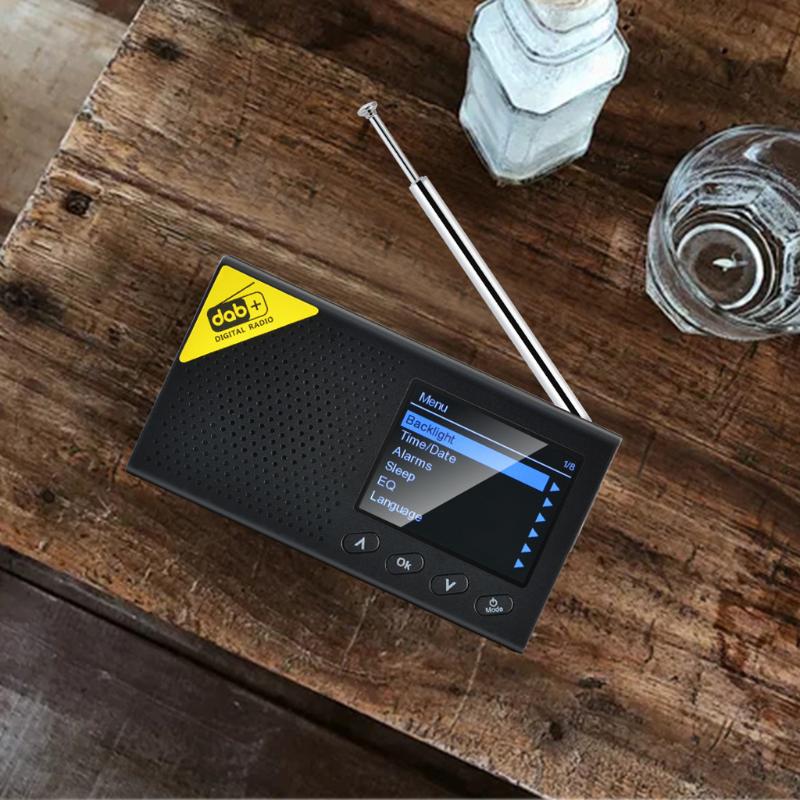 Перезаряжаемое радио Совместимость с Bluetooth 5.0 Приемник DAB Регулировка яркости экрана Micro USB 5V 1A Приемник FM