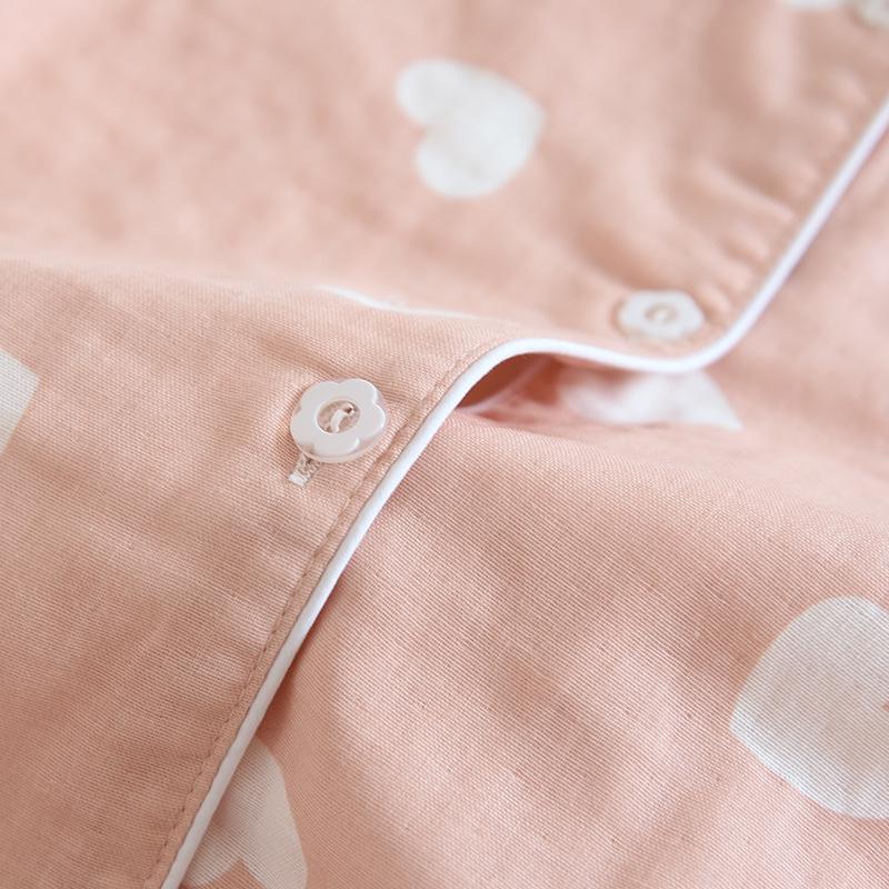 Женский пижамный комплект из чистого хлопка, три предмета: Топ с коротким рукавом, длинные брюки и шорты для летней и весенне-осенней домашней одежды.