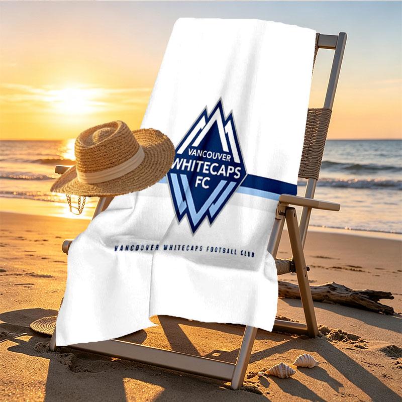 Vancouver Whitecaps FC Print Beach Towel Design, Soft, Lightweight. for Home Bathroom, Spa, Pool, Yoga, Surfing, Camping, Gift for Family, Friend