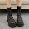 Модные женские ботильоны на высоком каблуке, на платформе, на толстом каблуке, дизайнерские туфли для зимнего платья, 2025, новые, уютные, готические, челси, ботильоны для женщин