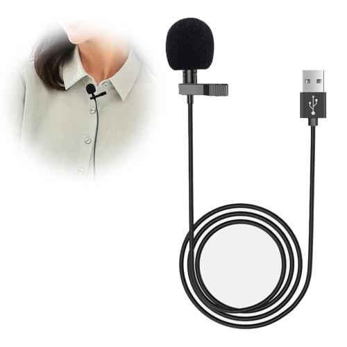 EsiFare Pin Microphone, USB Microphone, Small, Portable Audio Cable, Clip-on Mini Microphone, Windproof, Omnidirectional Microphone for Recording, Mee