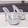 Women Sexy Fashion Nightclub High Water Diamond 15cm Heel Slippers LFD-8661-45