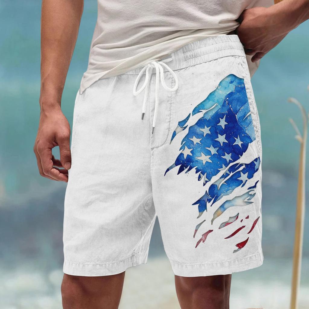 Мужские летние большие повседневные свободные спортивные брюки пляжные шорты