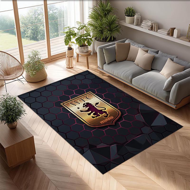 Aston Villa Football Soccer Football Pattern Soft Area Rug Non Slip Indoor Floor Carpet Sports Decor Mat for Bedroom