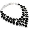 Natural Black Spinel Gemstone 925 Sterling Silver Jewelry Necklace 18" A6n16