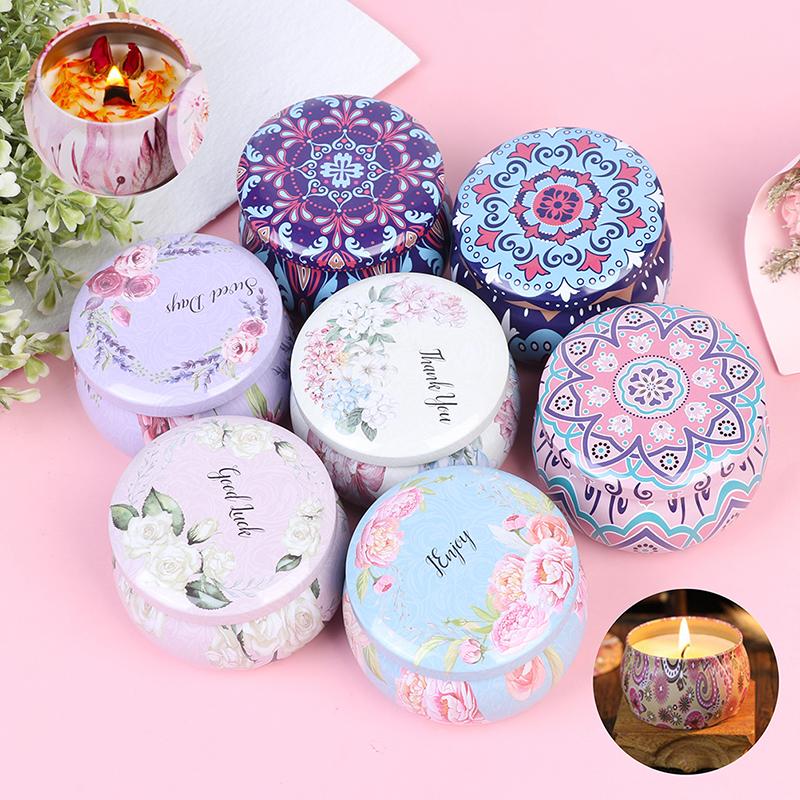 Пустая жестяная коробка Банки Банки Контейнеры Фитиль Наклейка Центровка Ароматические свечи DIY Изготовление Принадлежности