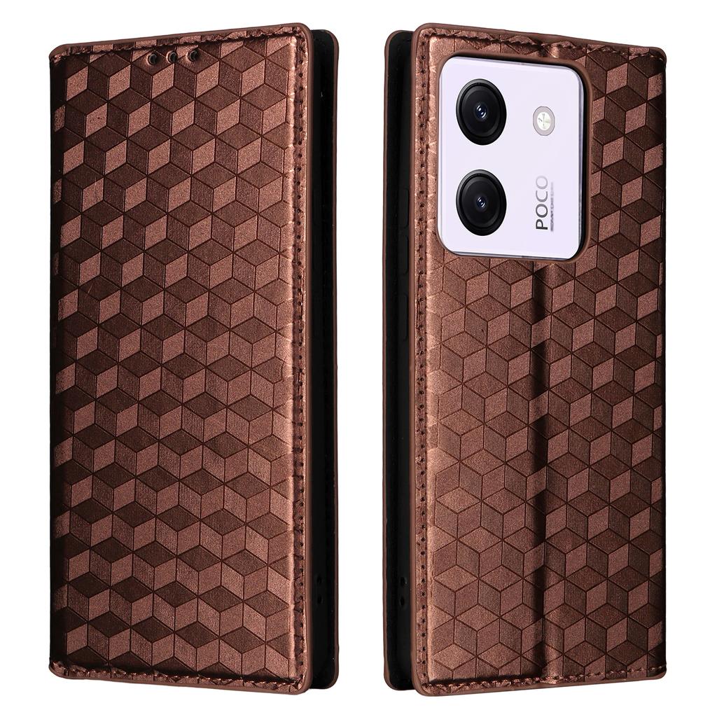 Для Xiaomi Poco M7 Pro 5G Чехол-кошелек Ромбовидный тисненый кожаный чехол для телефона