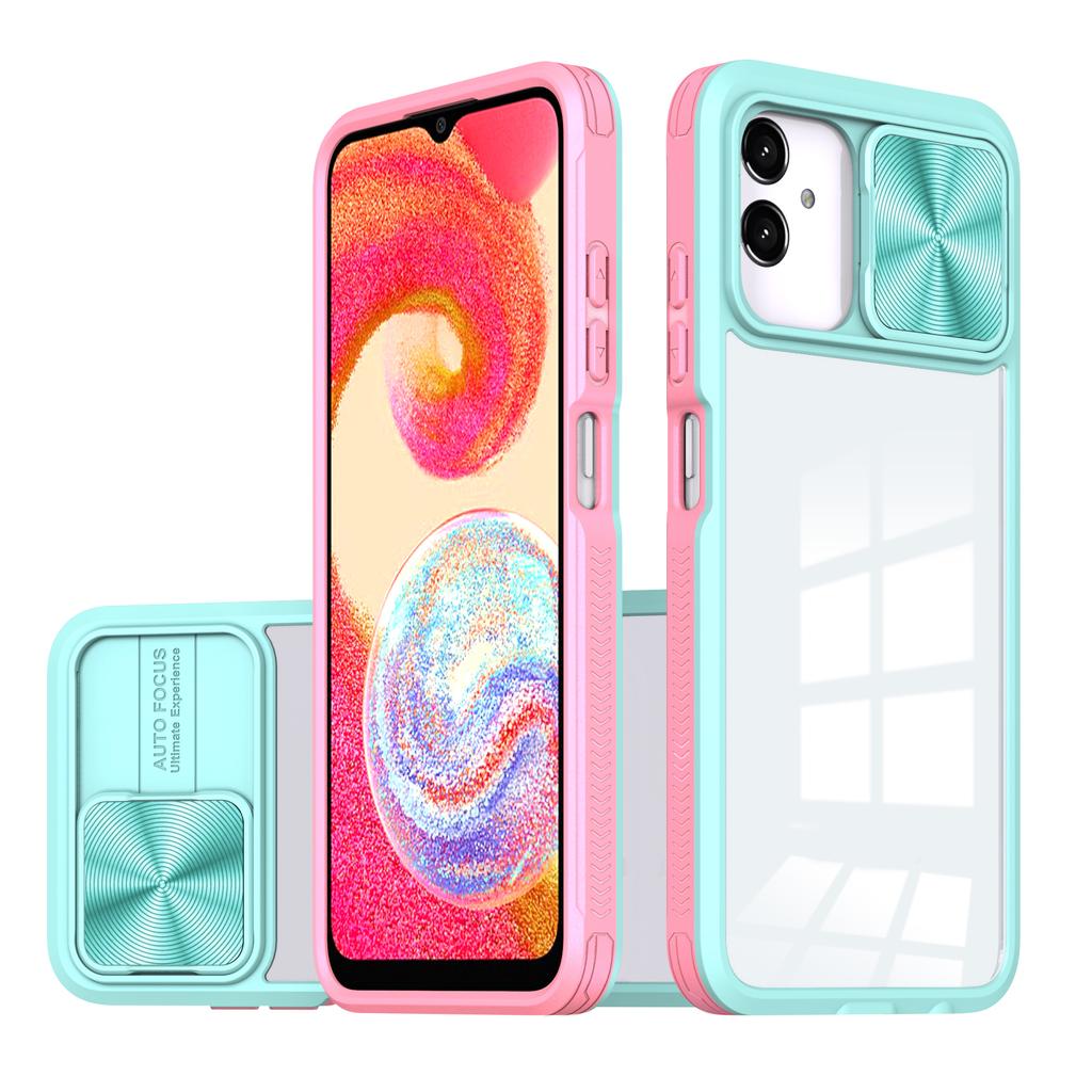 Ударопрочный прозрачный чехол для Samsung Galaxy A04E A04S A04 M04 F04 A03S A03 Core A02S Slide Metal Защитная крышка объектива
