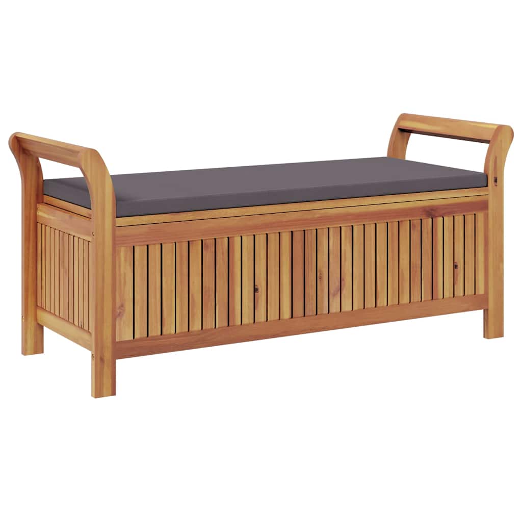 Vidaxl Ogrodowa Ławka Ze Schowkiem I Poduszką, 126 Cm, Drewno Akacjowe