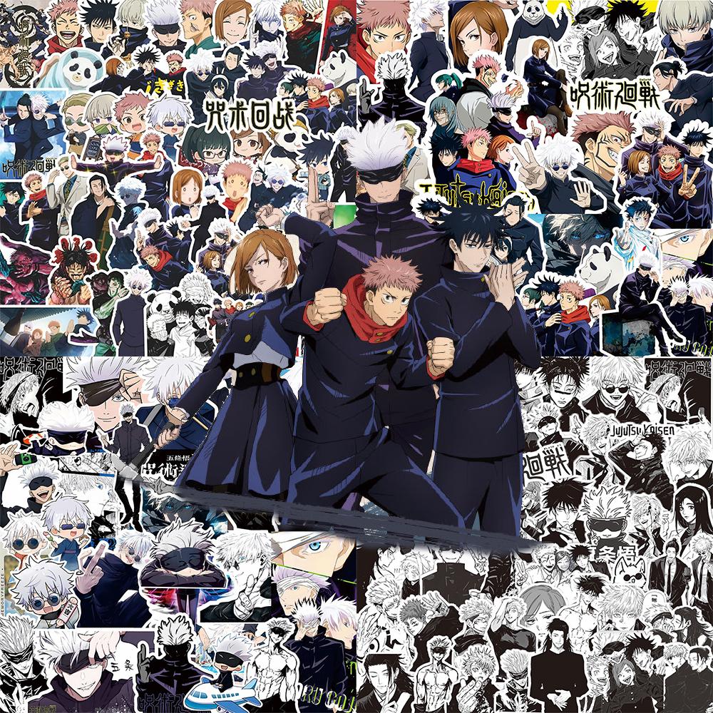 65-82 шт. Новые японские аниме Jujutsu Kaisen Наклейки Годжо Сатору Мультяшная наклейка Ноутбук Телефон Гитара Велосипед Крутые Манга Декали Декор