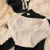 "Women's Pure Cotton Antibacterial Mid-Waist Lace Underwear - Breathable, Large Sizes, Pure Desire Style"