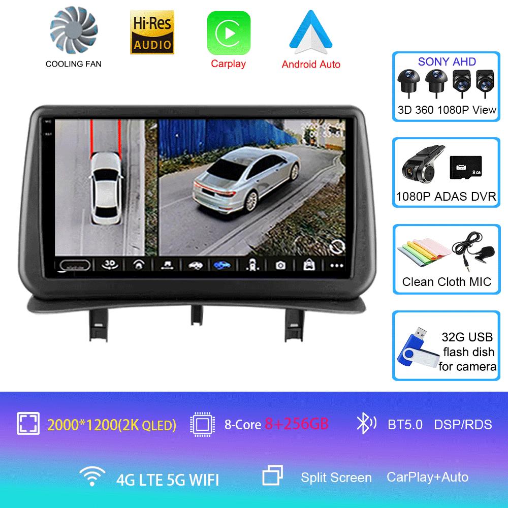 Видеоплеер Android14 Carplay для Renault Clio 3 Clio3 2005 2006 2007 2008 2009 - 2014 Мультимедийное автомобильное радио WIFI+4G DSP Stereo