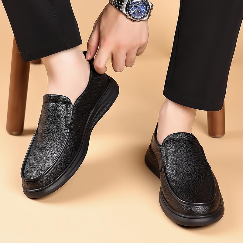 Весна Осень Мужские черные Лоферы Элегантные Деловые Повседневные Туфли Нескользящие Официальные Деловые Кожаные Туфли Для Мужчин Мокасины